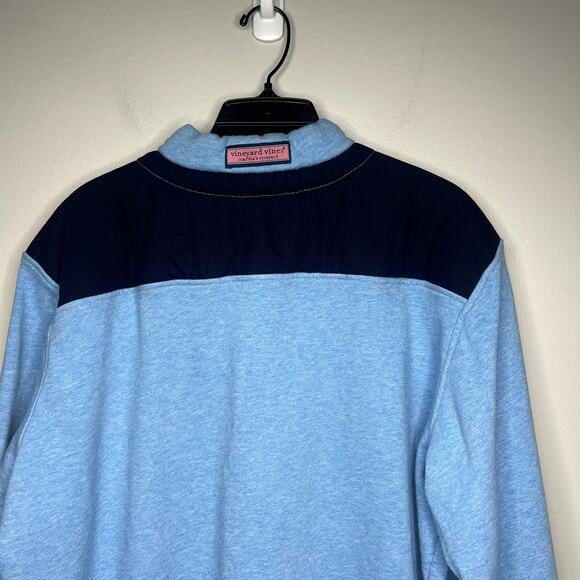 Vineyard Vines 1/4 Zip Pullover Sweatshirt Blue Sz Large Nautical Preppy Coastal - Picture 5 of 10